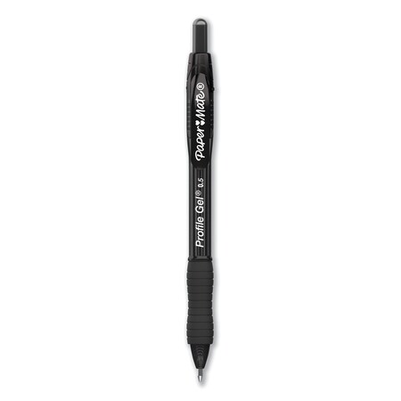 Paper Mate Profile Gel Pen, Retractable, Fine 0.5 mm, Black Ink, Translucent Black Barrel, PK36 PK 2095452